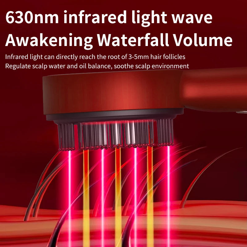 Electric Massage Comb Red Light Hair Follicle Comb Scalp Oil Liquid Applicator Head Massager Hair Growth anti Loss