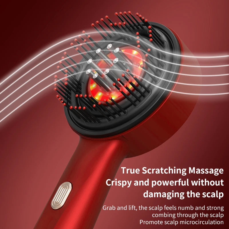 Electric Massage Comb Red Light Hair Follicle Comb Scalp Oil Liquid Applicator Head Massager Hair Growth anti Loss