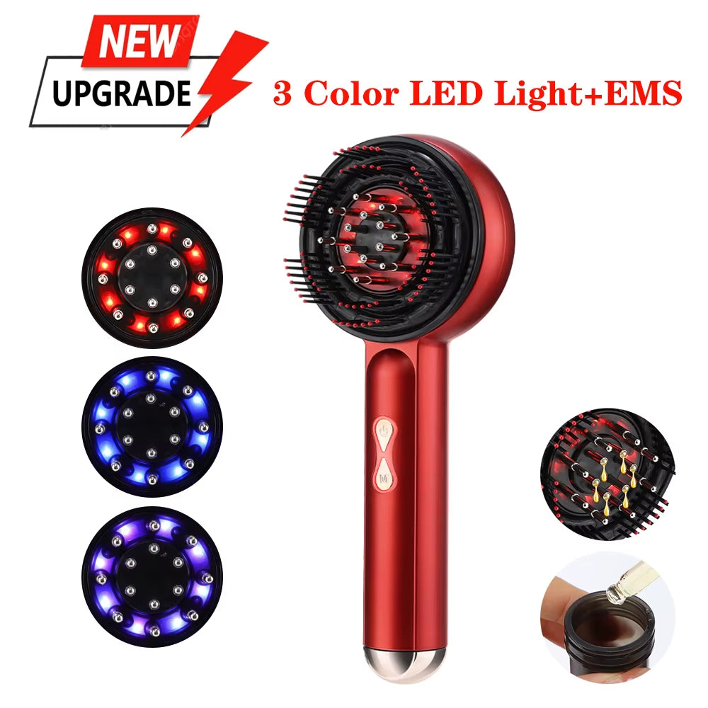 Electric Massage Comb Red Light Hair Follicle Comb Scalp Oil Liquid Applicator Head Massager Hair Growth anti Loss