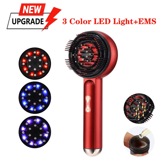 Electric Massage Comb Red Light Hair Follicle Comb Scalp Oil Liquid Applicator Head Massager Hair Growth anti Loss