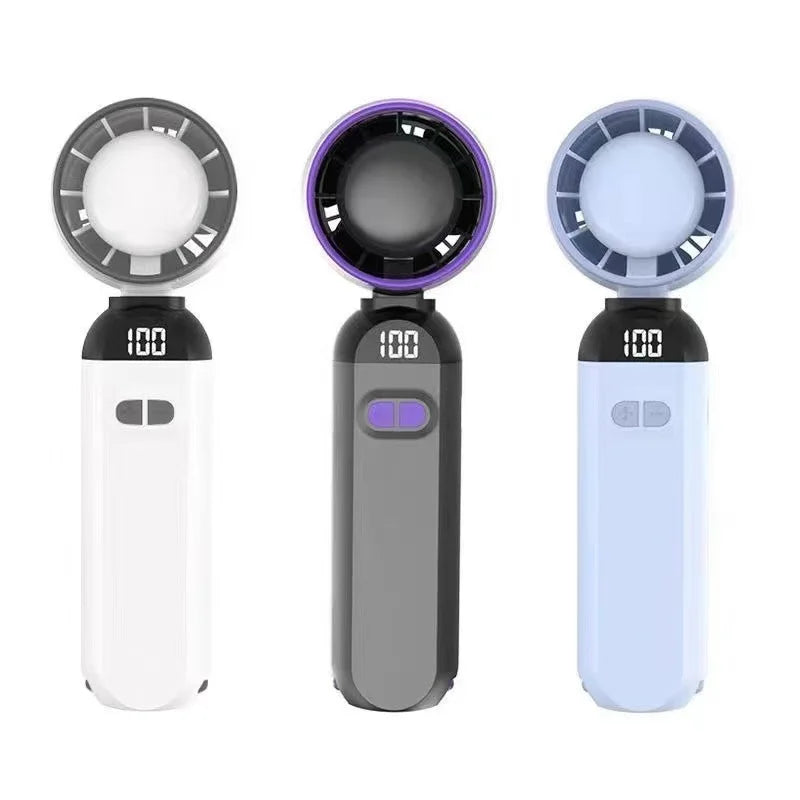 Mini Portable Hand Fan, 100 Wind Speeds, 6000Mah USB Battery Rechargeable, LED Digital Display, Travel,Camping,Outdoor