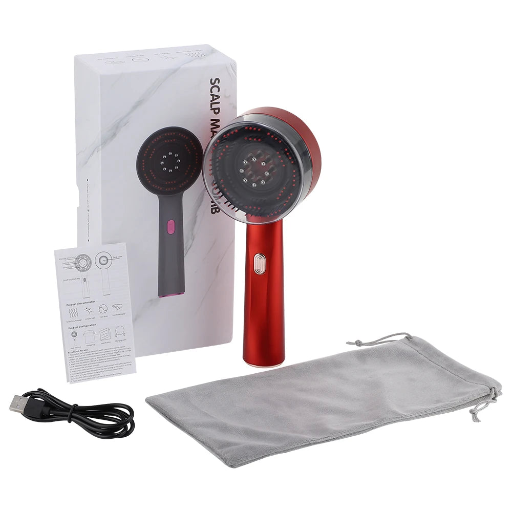Electric Massage Comb Red Light Hair Follicle Comb Scalp Oil Liquid Applicator Head Massager Hair Growth anti Loss